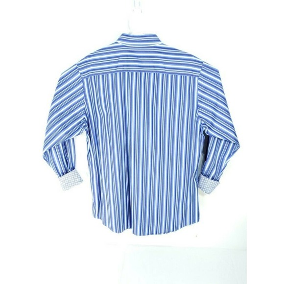 Bugatchi Men Multi Stripe Flip Cuff Button L/S XL - Picture 5 of 10